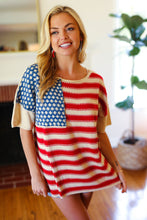 Load image into Gallery viewer, American Flag Jacquard Knit Sweater Top
