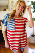 Load image into Gallery viewer, American Flag Jacquard Knit Sweater Top
