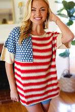 Load image into Gallery viewer, American Flag Jacquard Knit Sweater Top
