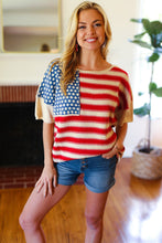 Load image into Gallery viewer, American Flag Jacquard Knit Sweater Top
