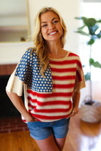 Load image into Gallery viewer, American Flag Jacquard Knit Sweater Top
