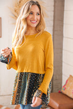 Load image into Gallery viewer, Mustard Hacci Babydoll Floral Print Top
