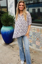 Load image into Gallery viewer, Feeling Bold Ivory Animal Print Dolman Collar Button Down Top
