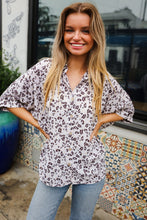 Load image into Gallery viewer, Feeling Bold Ivory Animal Print Dolman Collar Button Down Top
