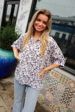 Load image into Gallery viewer, Feeling Bold Ivory Animal Print Dolman Collar Button Down Top
