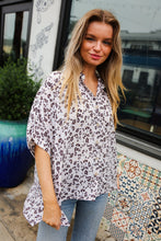Load image into Gallery viewer, Feeling Bold Ivory Animal Print Dolman Collar Button Down Top
