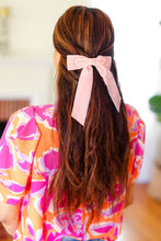 Load image into Gallery viewer, Soft Pink Velvet Barrette Clip Bow
