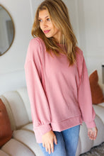 Load image into Gallery viewer, Sublime Rose Mineral Wash Rib Knit Pullover Top
