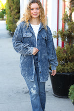 Load image into Gallery viewer, Can&#39;t Wait Blue Corduroy Vintage Wash Shacket
