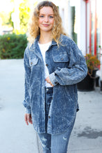 Load image into Gallery viewer, Can&#39;t Wait Blue Corduroy Vintage Wash Shacket
