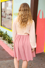 Load image into Gallery viewer, Feeling Femme Mauve &amp; Peach Twofer Pleated Skirt Dress
