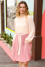 Load image into Gallery viewer, Feeling Femme Mauve &amp; Peach Twofer Pleated Skirt Dress
