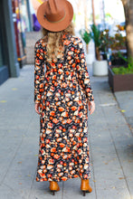 Load image into Gallery viewer, Diva Days Black Floral Long Sleeve Maxi Dress
