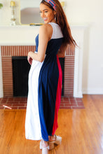 Load image into Gallery viewer, Patriotic Color Block Fit &amp; Flare Maxi Dress
