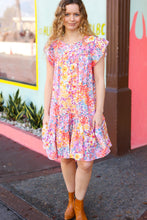 Load image into Gallery viewer, Peach &amp; Lilic Floral Yoke Poplin Woven Dress
