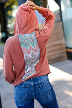 Load image into Gallery viewer, Make My Day Rust Multicolor Chevron Outseam Hoodie
