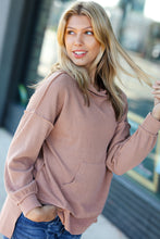 Load image into Gallery viewer, Latte Mineral Wash Rib Knit Hoodie
