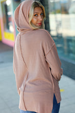 Load image into Gallery viewer, Latte Mineral Wash Rib Knit Hoodie
