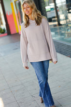 Load image into Gallery viewer, Cozy Up Taupe Mineral Wash Rib Knit Hoodie
