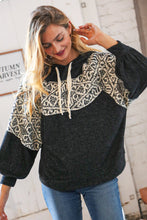 Load image into Gallery viewer, Aztec Jacquard Hacci Outseam Sweater Hoodie
