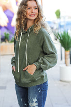 Load image into Gallery viewer, Know Yourself Olive Acid Wash Fleece Lined Hoodie
