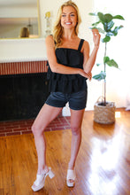 Load image into Gallery viewer, Black Eyelet Tiered Sleeveless Lined Top
