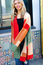 Load image into Gallery viewer, Latte Ready Rust &amp; Taupe Color Block Open Knit Cardigan
