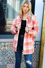 Load image into Gallery viewer, Layer Up Orange Plaid Flannel Button Down Shacket
