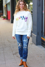 Load image into Gallery viewer, More the Merrier White Pop Up Lurex Sweater
