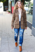 Load image into Gallery viewer, Make It Happen Spice Plaid Tailored Collar Lapel Blazer
