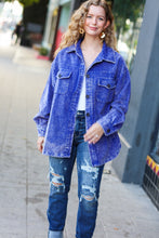 Load image into Gallery viewer, Call On Me Blue Vintage Oversized Corduroy Shacket
