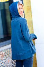 Load image into Gallery viewer, Cozy Up Teal French Terry Snap Button Hoodie
