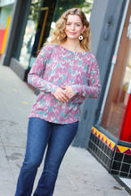Load image into Gallery viewer, Magenta &amp; Teal Vintage Two Tone Knit Top
