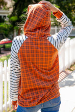 Load image into Gallery viewer, Rust Plaid French Terry Raglan Hoodie
