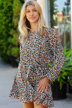 Load image into Gallery viewer, Cream/Black/Rust Animal Print Woven Romper

