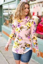 Load image into Gallery viewer, Just My Type Pink Floral Cowl Neck Sweater Top
