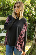 Load image into Gallery viewer, Leopard Print Color Block Dolman Loose Fit Top
