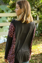 Load image into Gallery viewer, Leopard Print Color Block Dolman Loose Fit Top
