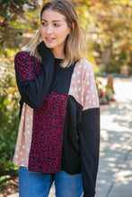 Load image into Gallery viewer, Cashmere Feel Leopard Patch Work Dolman Top
