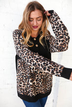 Load image into Gallery viewer, Leopard Button Down Banded Hem Hoodie
