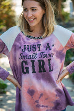 Load image into Gallery viewer, Small Town Girl Graphic Tie Dye Raglan Top
