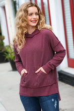 Load image into Gallery viewer, A New Day Burgundy Mineral Wash Rib Knit Hoodie
