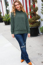 Load image into Gallery viewer, A New Day Forest Green Mineral Wash Rib Knit Hoodie
