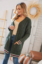 Load image into Gallery viewer, Forest Green Chenille Velvet Open Pocket Cardigan
