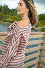 Load image into Gallery viewer, Solid Stripe Boat Neck Dolman Tunic Top
