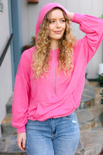 Load image into Gallery viewer, Ready to Relax Hot Pink Half Zip French Terry Hoodie
