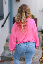 Load image into Gallery viewer, Ready to Relax Hot Pink Half Zip French Terry Hoodie
