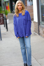 Load image into Gallery viewer, Electric Blue Now&#39;s the Time Mélange Sweater
