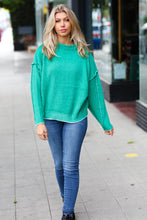 Load image into Gallery viewer, Chic Pursuits Kelly Green Chenille Raw Seam Mock Neck Sweater
