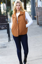 Load image into Gallery viewer, Layer Up Camel High Neck Quilted Puffer Vest
